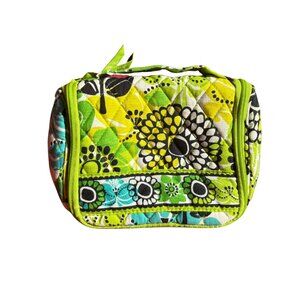 Vera Bradley Floral Green, Yellow, and Teal Small Travel Hanging Toiletry Bag